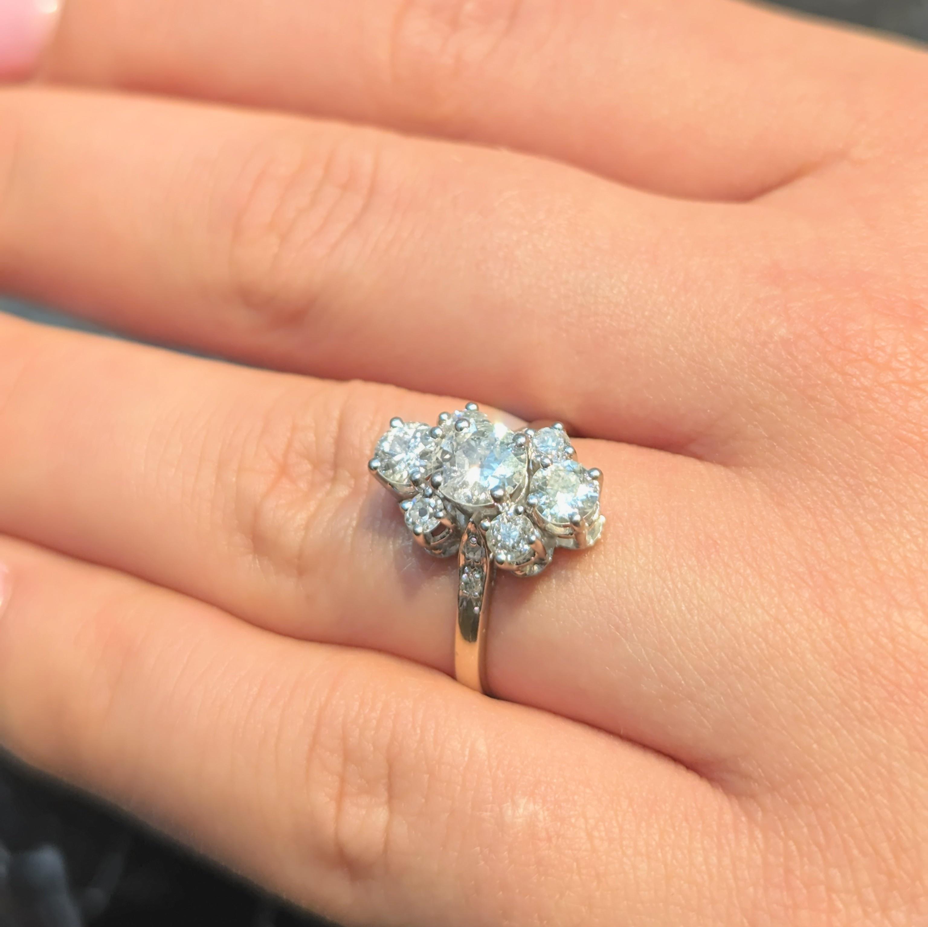 White gold and diamond ring