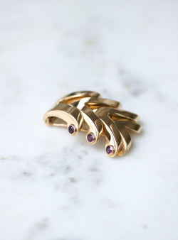 Brooch Clip Boucheron Ruby on Pink Gold 40's