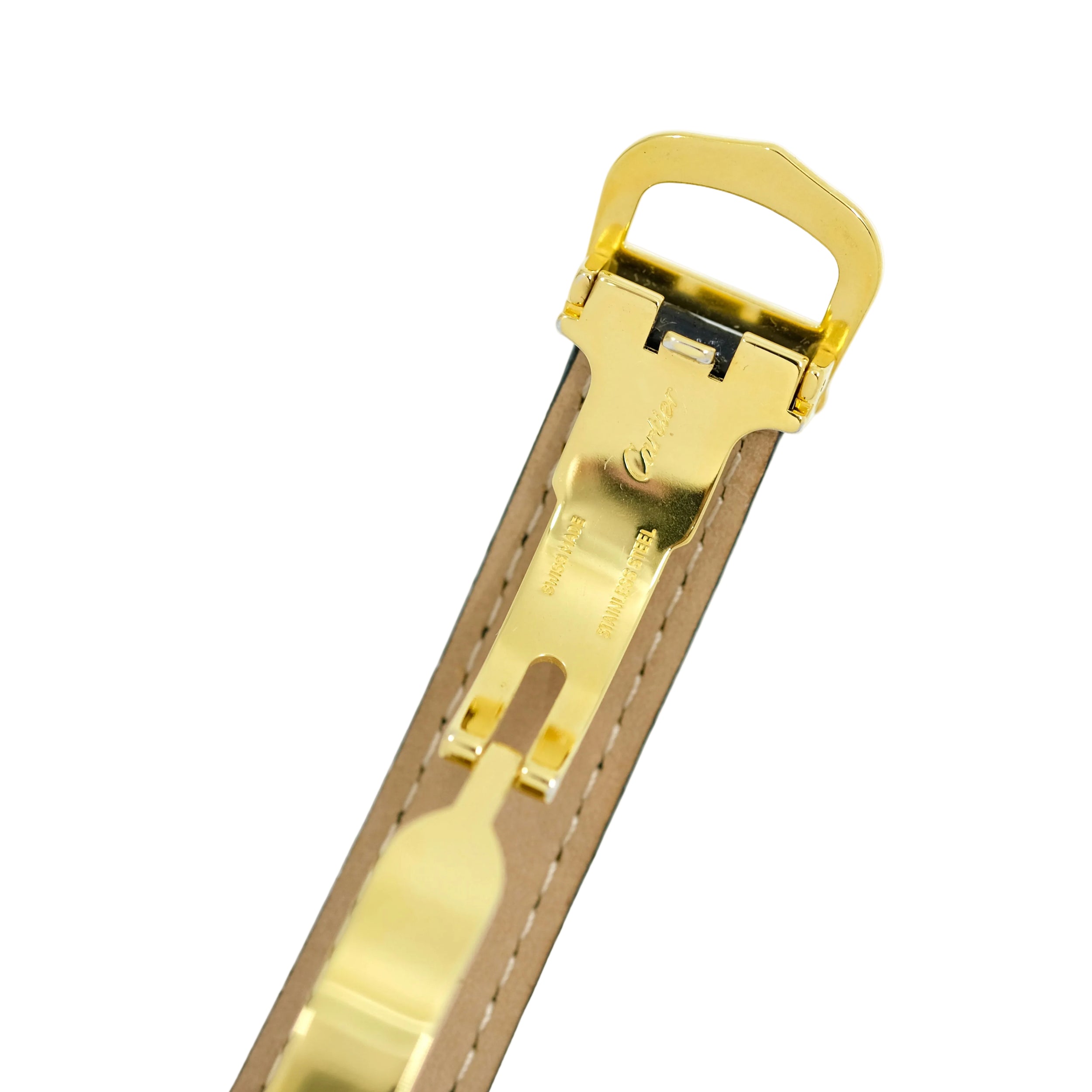 Montre CARTIER "Vendôme Must" en plaqué or, acier et cuir