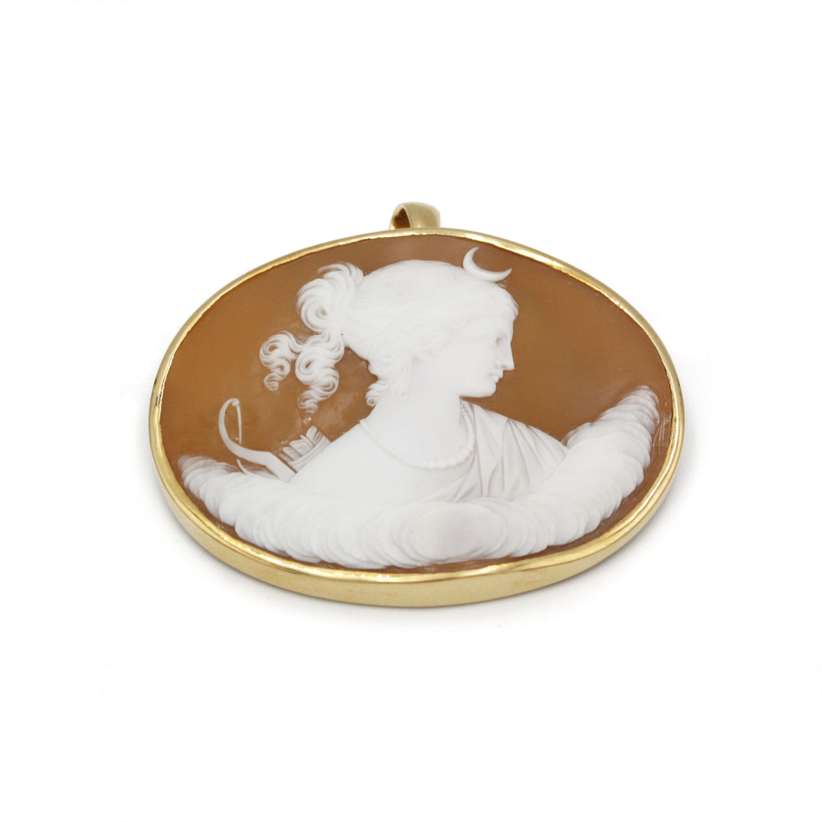 Broche Pendentif - Or & Camée Coquille