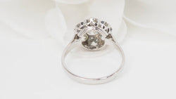 Fleur ring in platinum and diamonds 