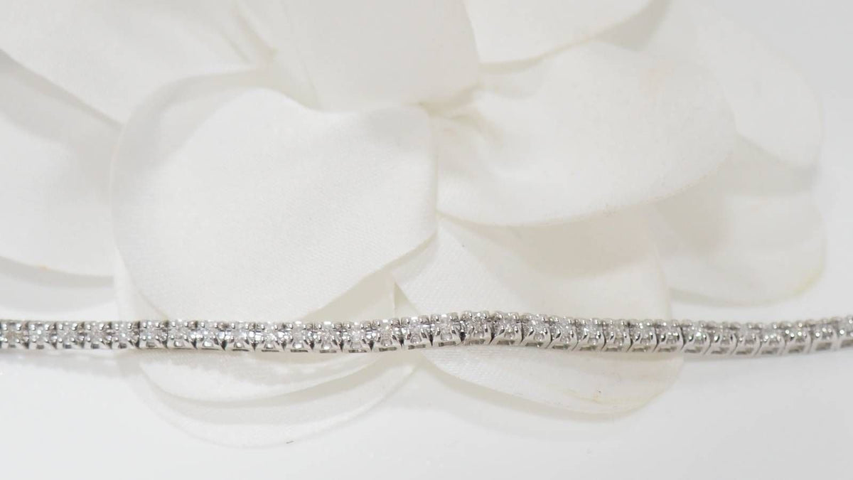 Bracelet rivière en or blanc et diamants 1ct