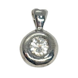 Pendentif or blanc et diamant