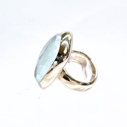 POMELLATO ring in white gold and aquamarine