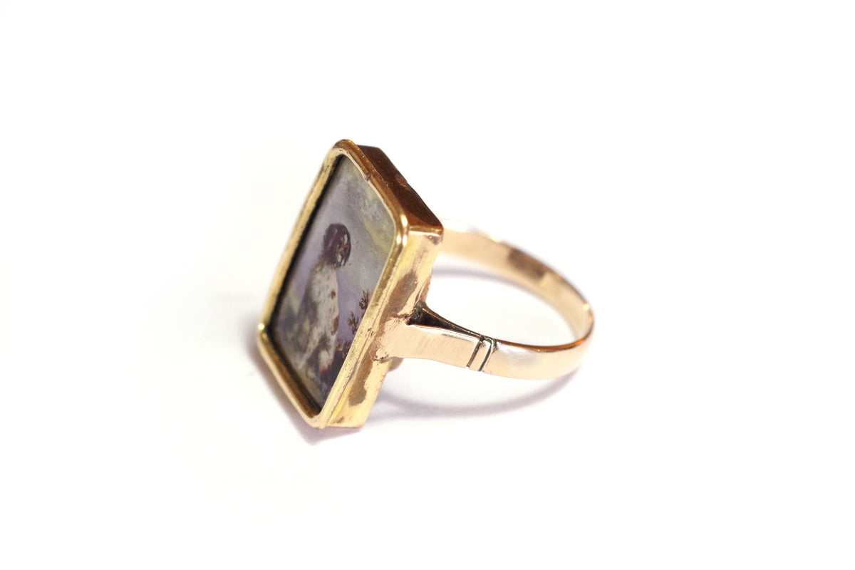 Bague chien en or