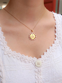 Amour entourage heart ruby medal More than yesterday less than tomorrow diamond ruby