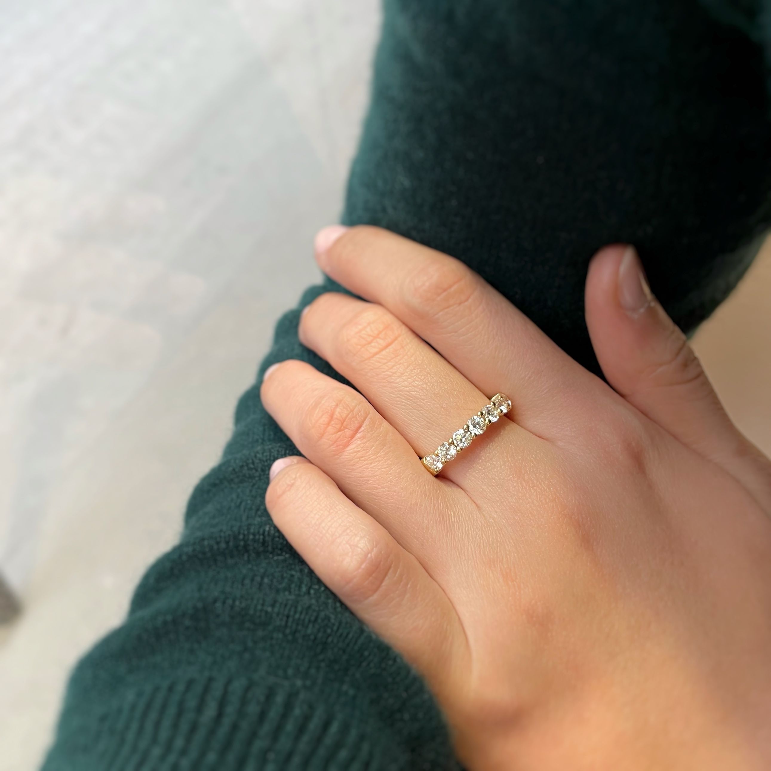 Half Wedding Ring - Gold &amp; Diamonds