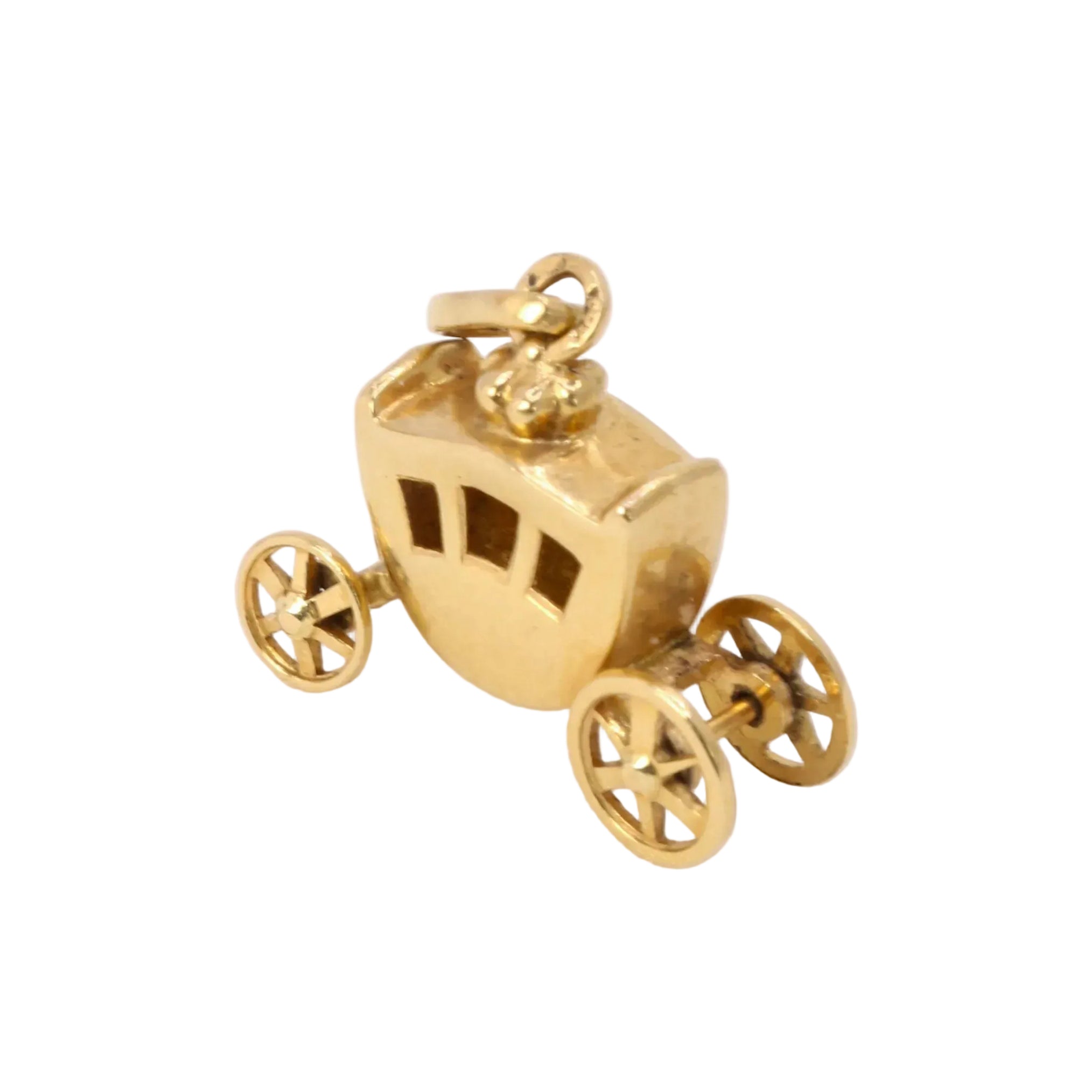Pendentif charms carrosse vintage or jaune