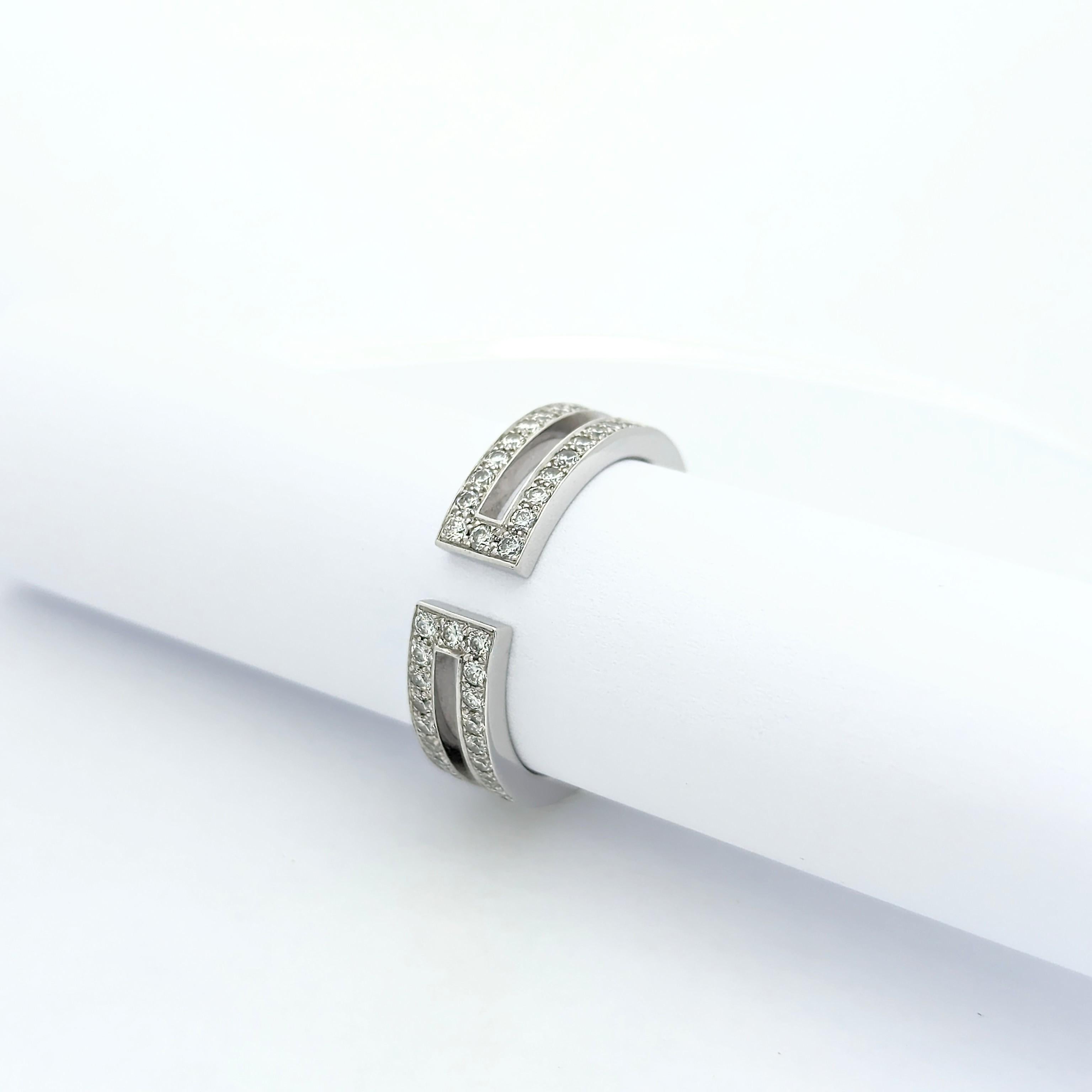 Bague en or blanc et pavage diamants