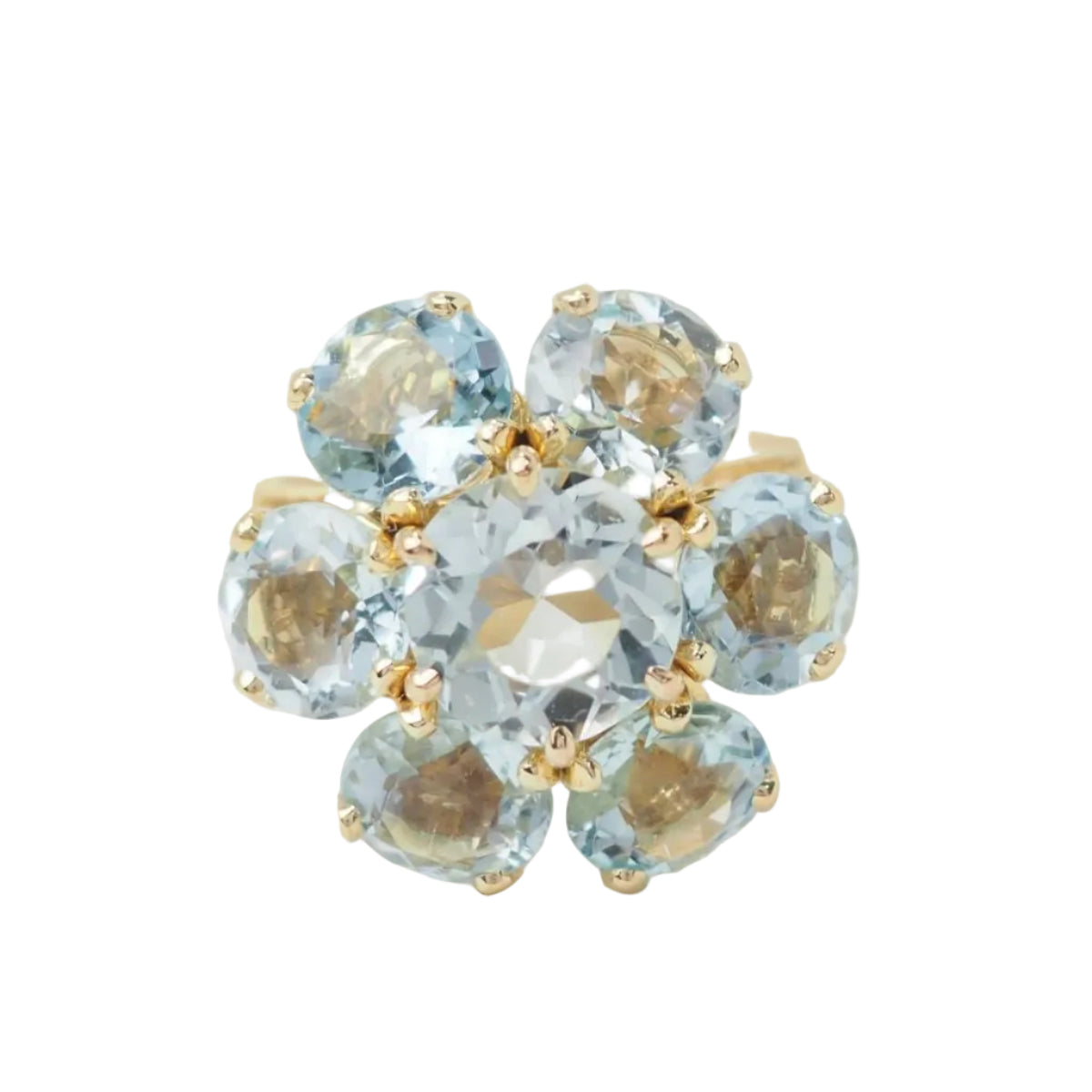 Bague en or jaune et aigue-marine