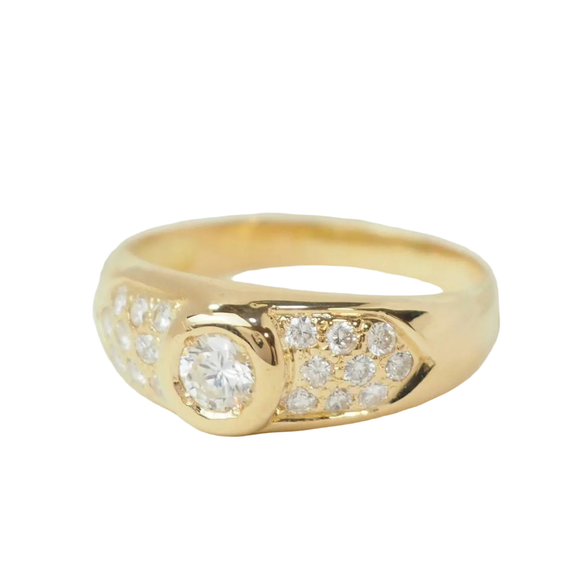 Bague jonc en or jaune et diamant