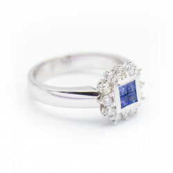 Bague MONACO avec diamants et saphirs d'occasion