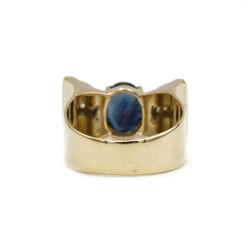 Bague - Or, Diamants & Saphir