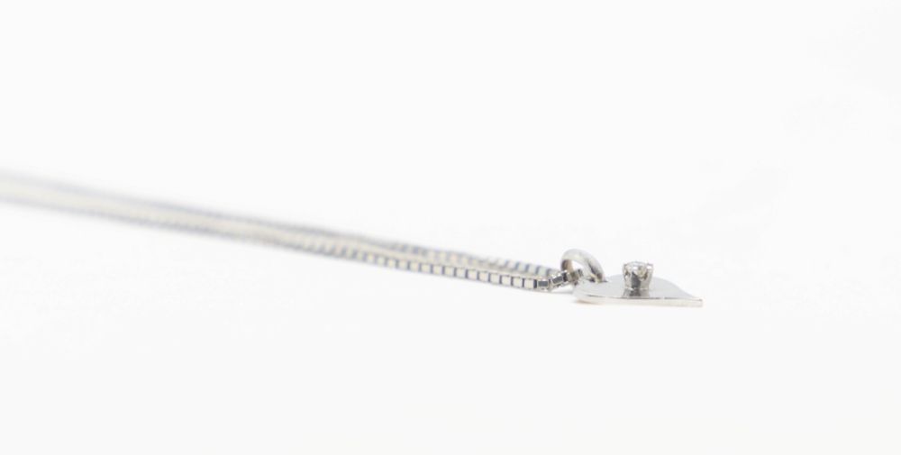 Collier maille solide en or blanc et diamant