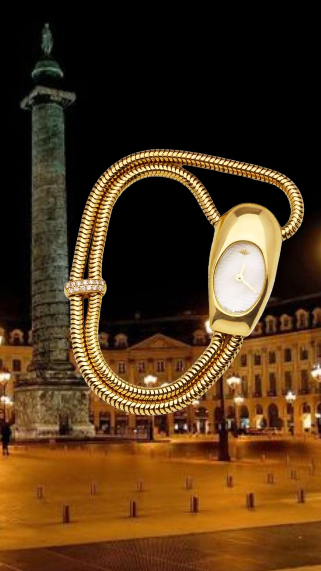 Montre VAN CLEEF & ARPELS Cadenas en or jaune et diamants