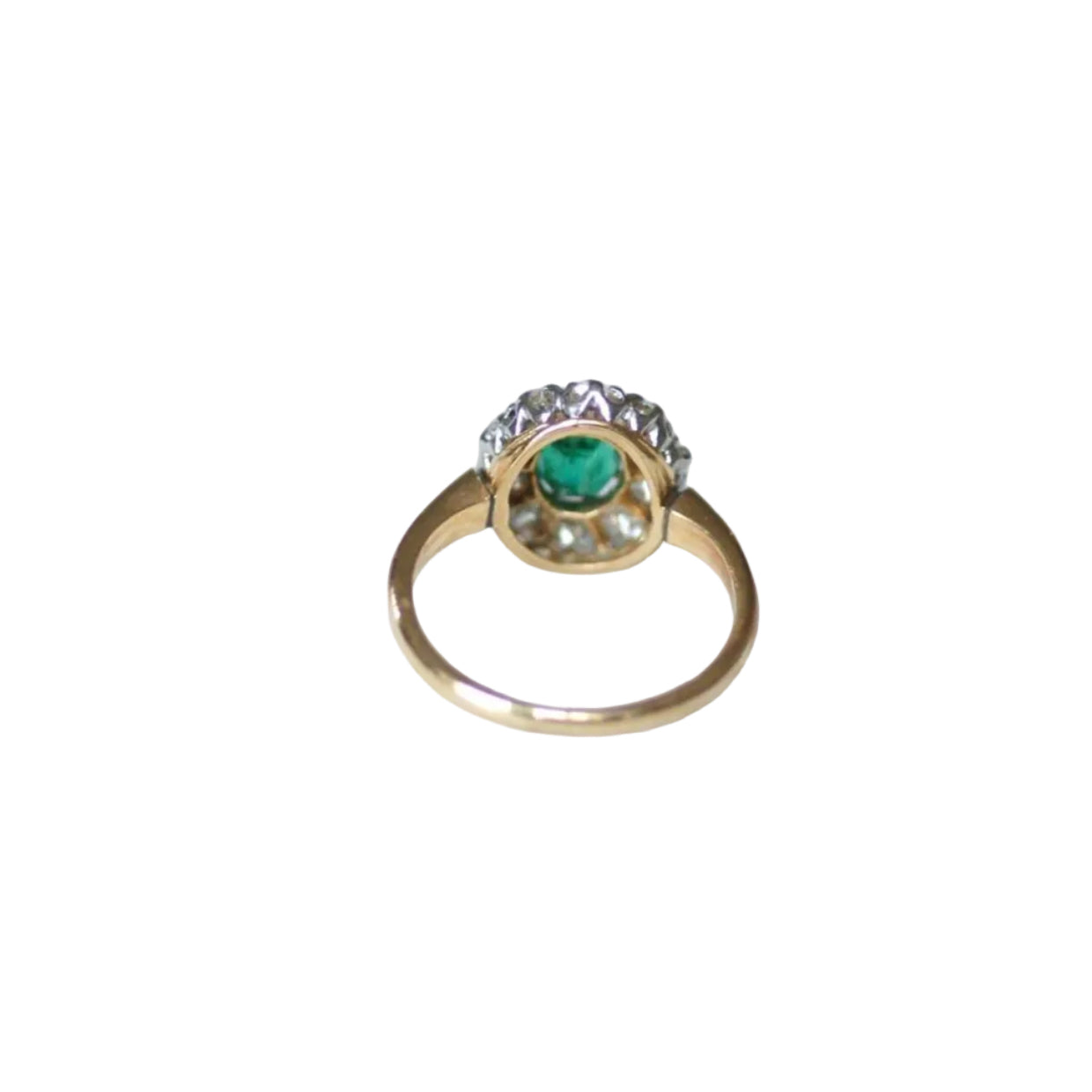 Ring Marguerite Old Colombian Emerald and diamonds