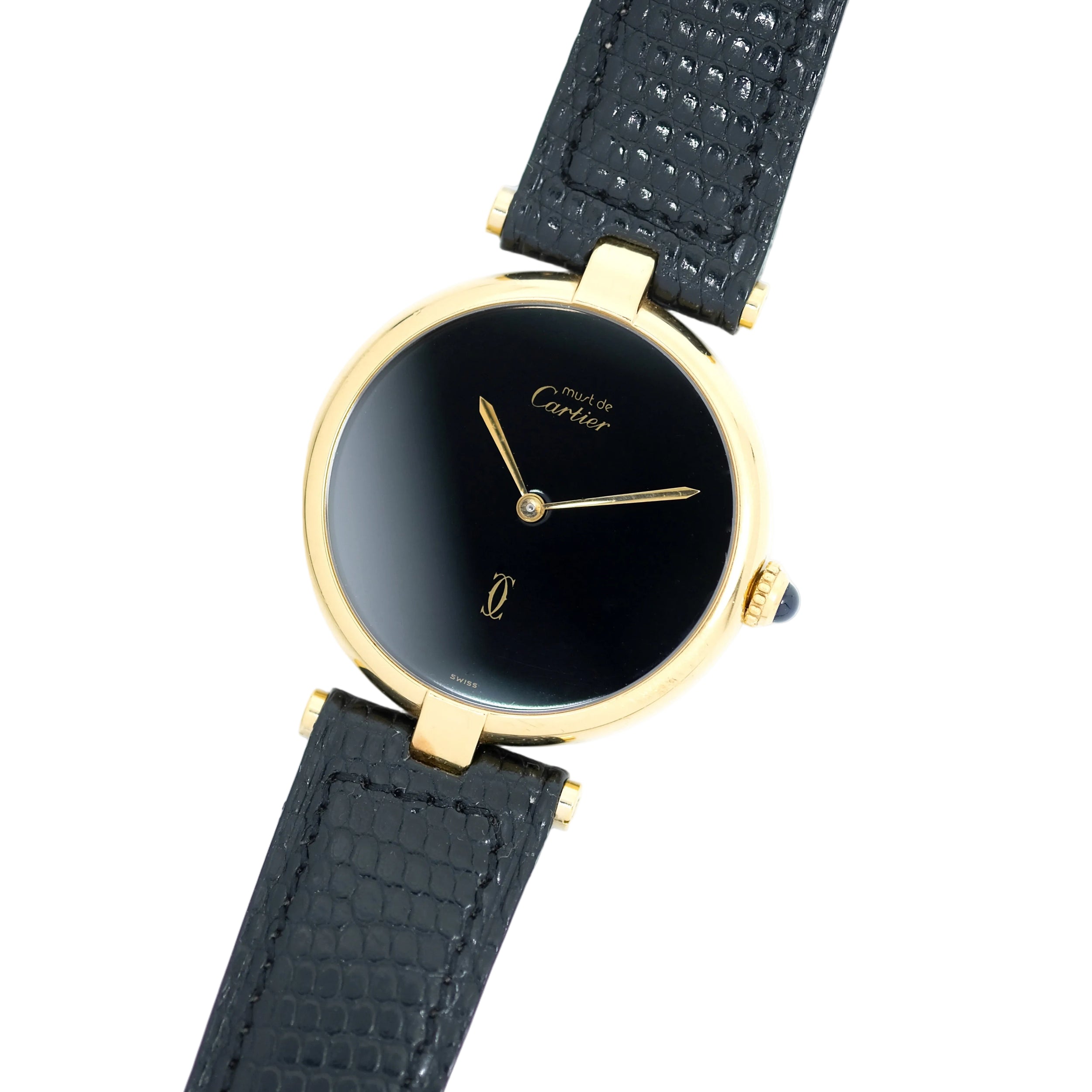 Montre CARTIER Vendôme Must grand modèle en plaqué or et argent