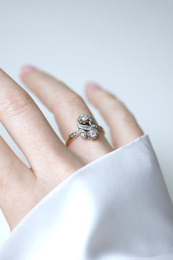 Ring Toi et Moi diamonds 0.55 Ct on Belle Epoque Gold and Platinum