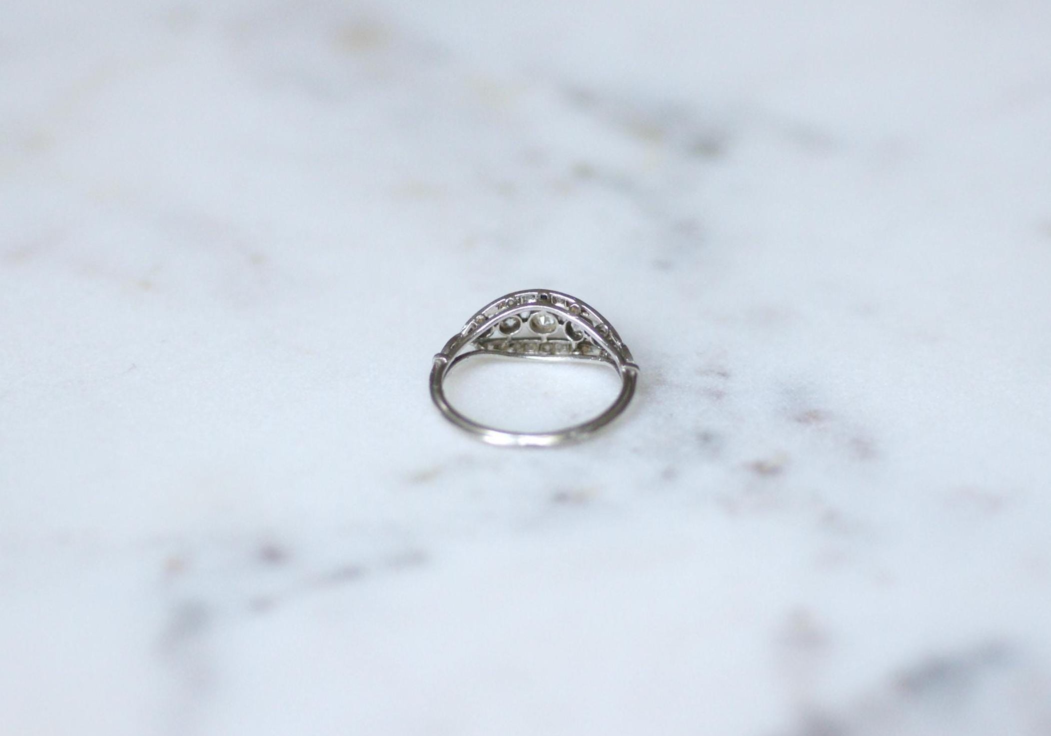 Ring Art Deco Headband diamonds on Platinum