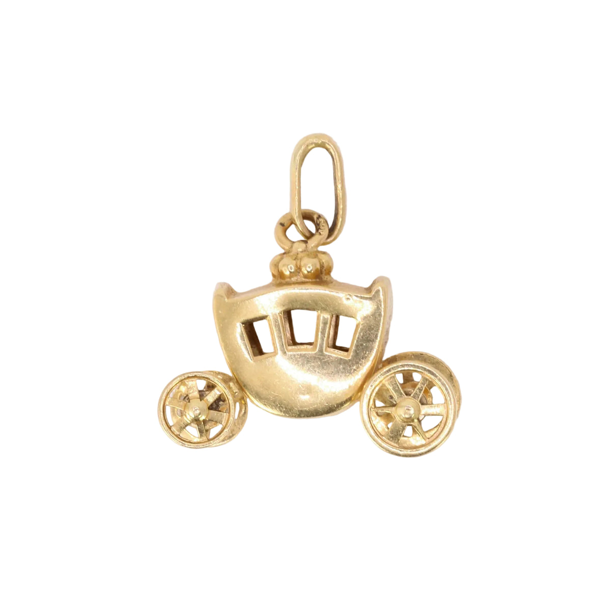 Pendentif charms carrosse vintage or jaune