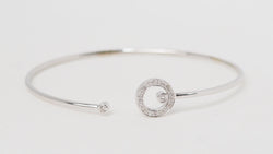 Bracelet Jonc flexible en or blanc et diamants