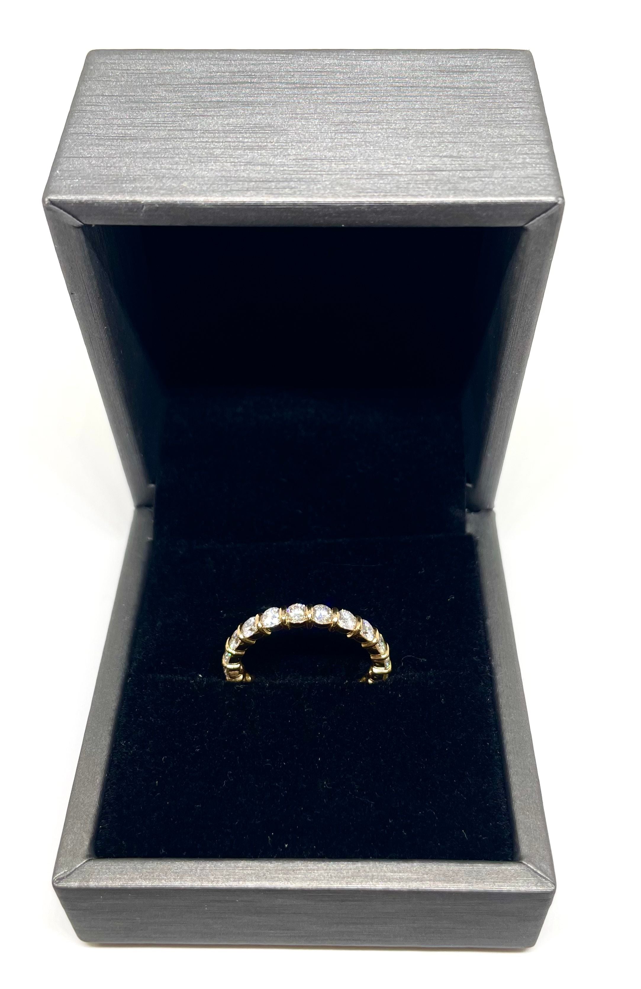 Bague alliance tour complet 2cts de diamants en or rose