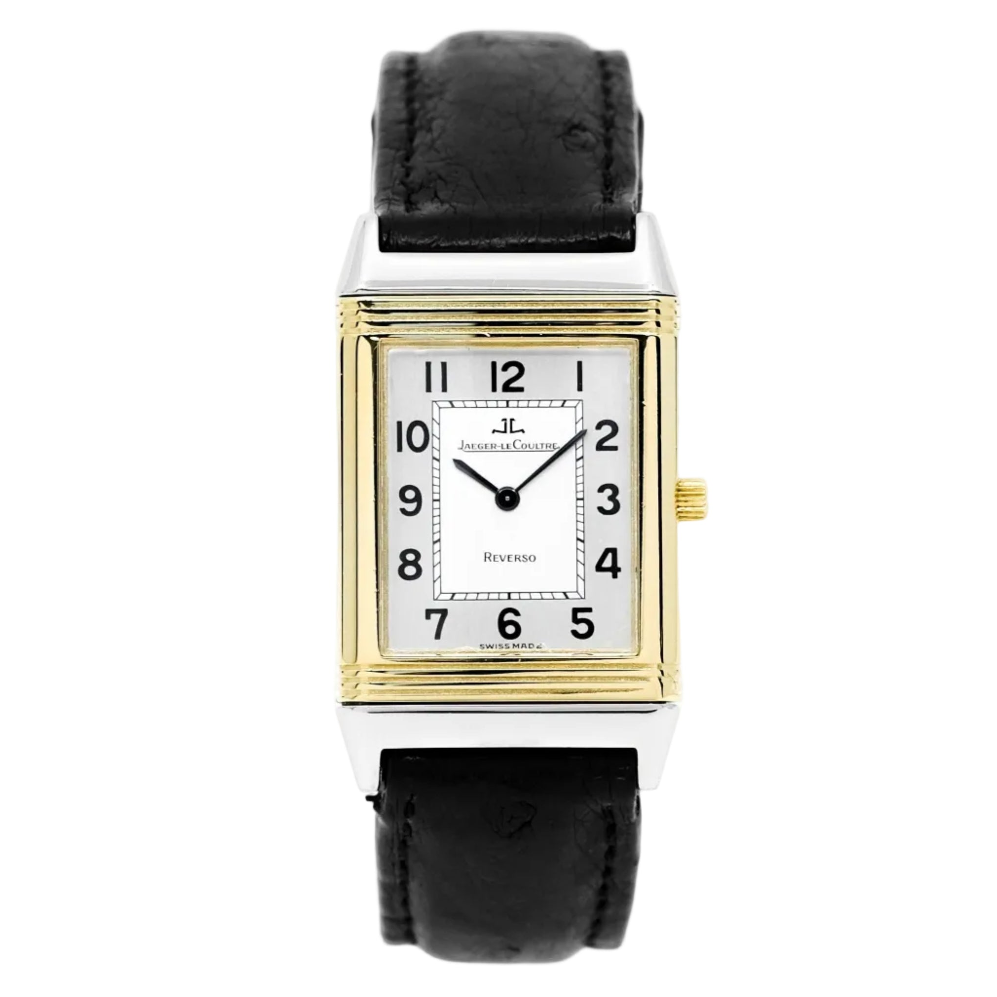 Montre JAEGER-LECOULTRE Reverso grand modèle en or jaune et acier