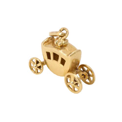 Pendentif charms carrosse vintage or jaune