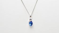 Collier en or blanc, tanzanite et diamants
