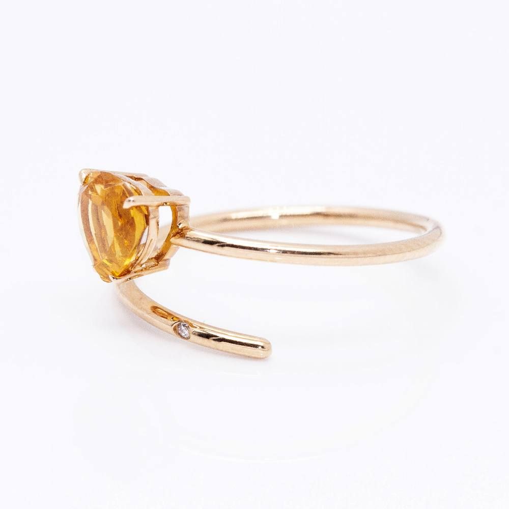 Bague en forme de coeur de citrine