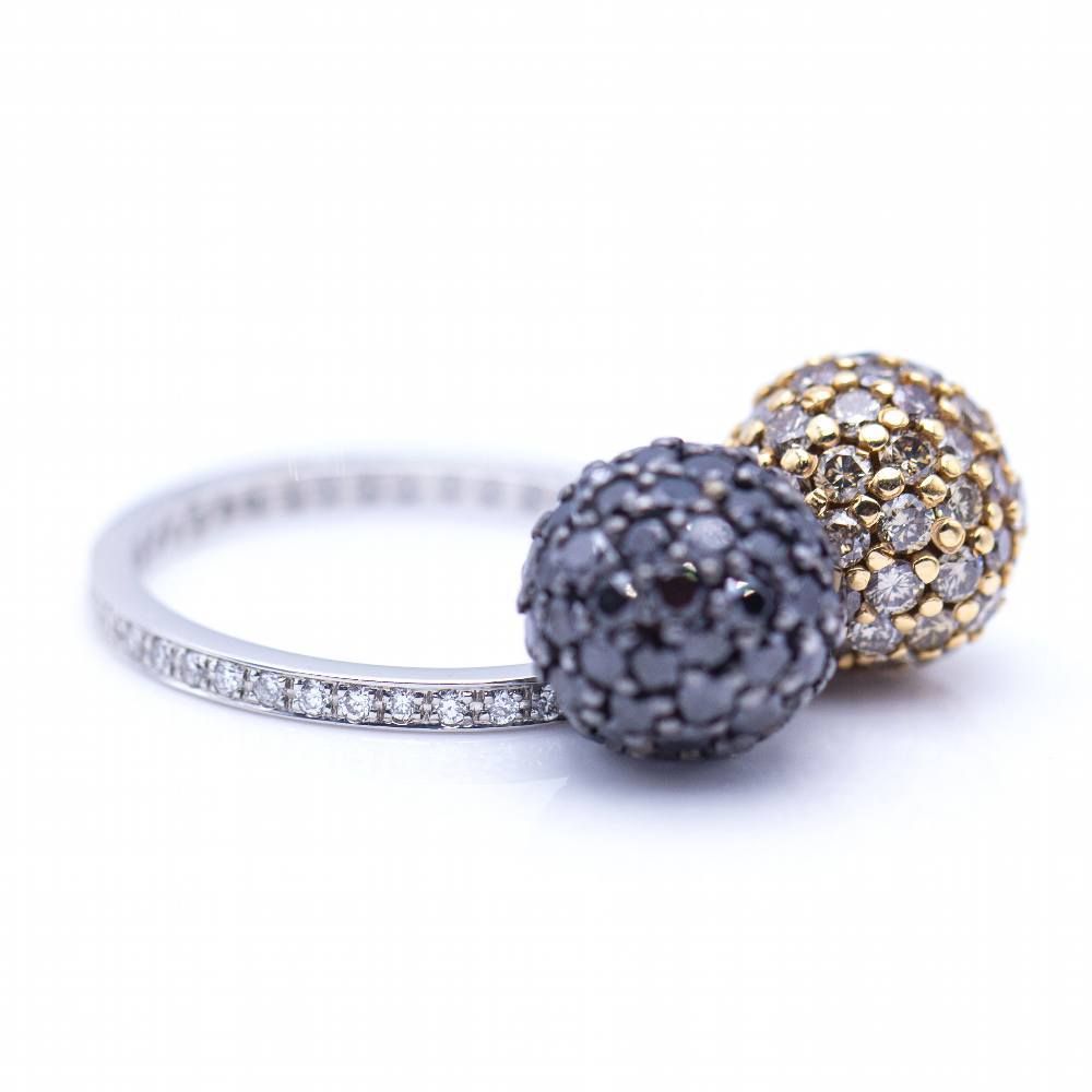 Bague Signature Bicolore avec Diamants