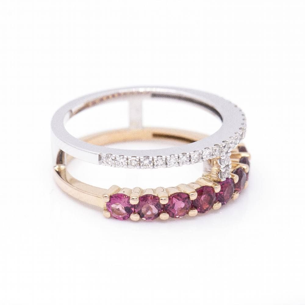 Bague en tourmalines et diamants
