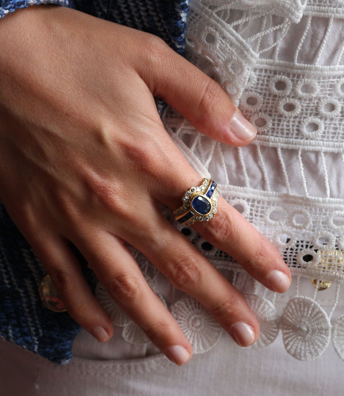 Bague Saphirs Et Diamants