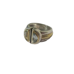 CHRISTOFLE bague ‘Variations’ de 1986 Aigue Marine, or et argent