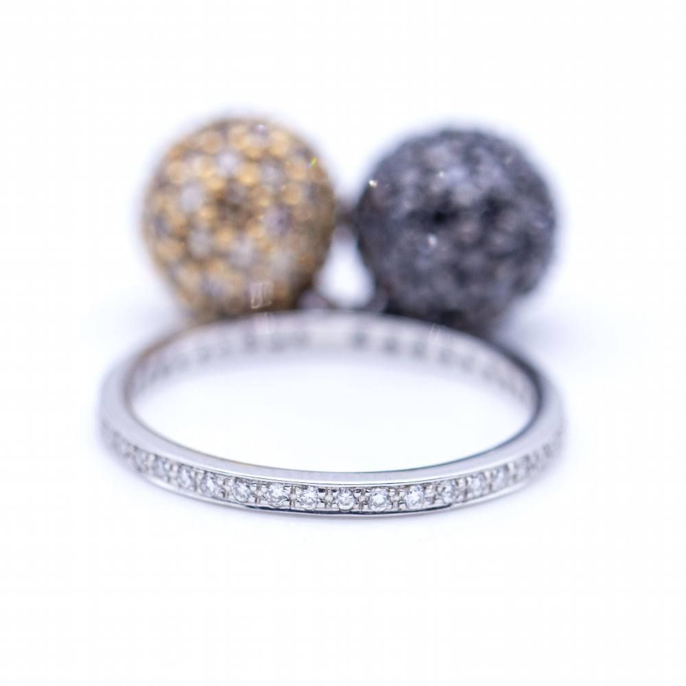 Bague Signature Bicolore avec Diamants