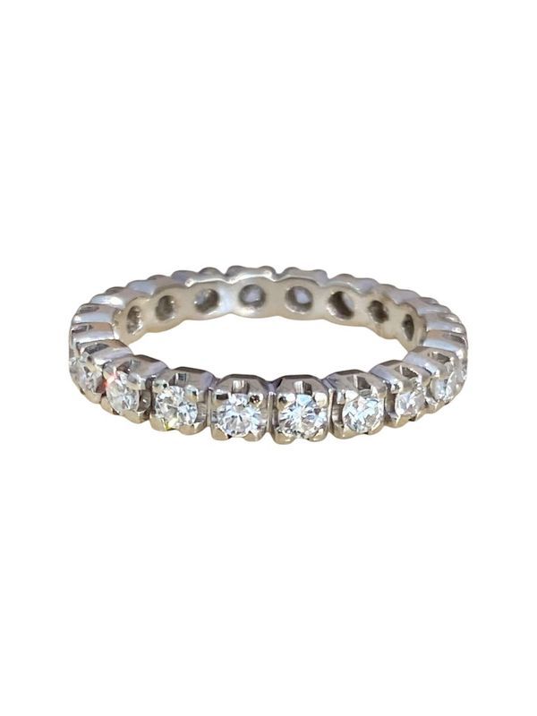 Bague Alliance Américaine, en or blanc 18k et diamants