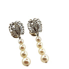 Boucles d'oreilles Pendantes en or blanc perles et diamants