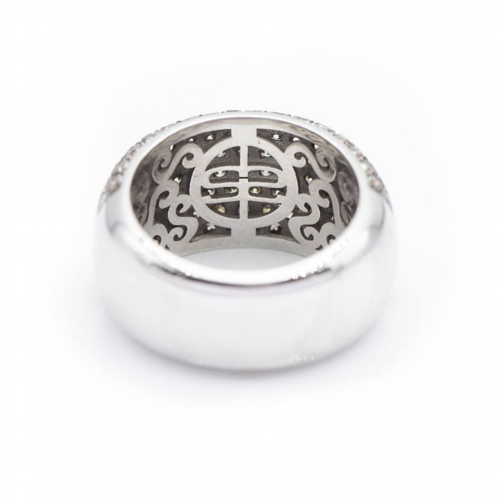 Bague en or blanc et rose avec diamants d'occasion