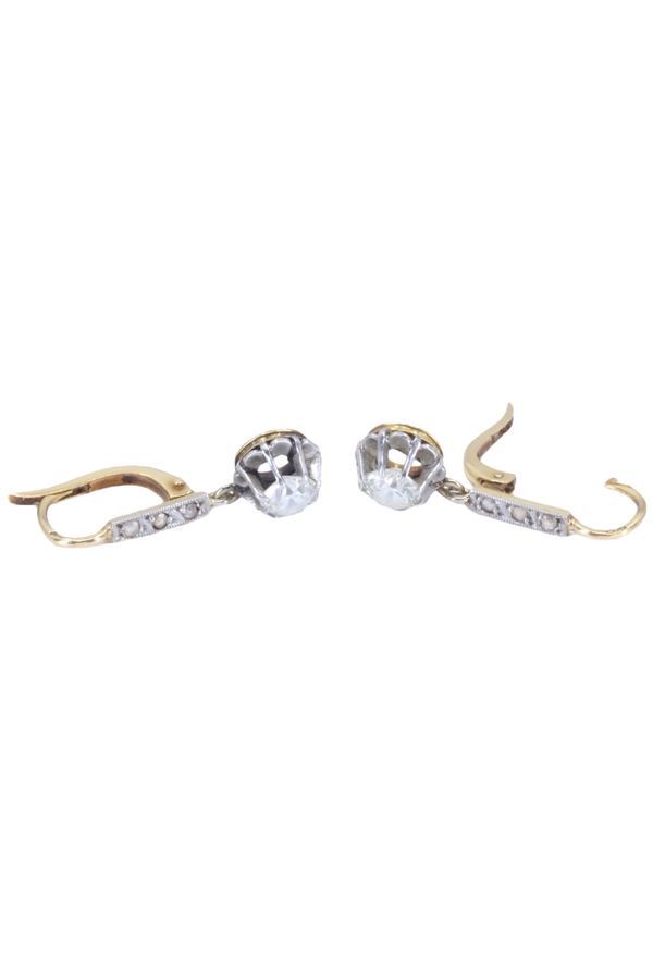 Broche Or Début XX ème - Diamants Et Perles De Culture Broche Or Début XX ème - Diamants Et Perles De Culture