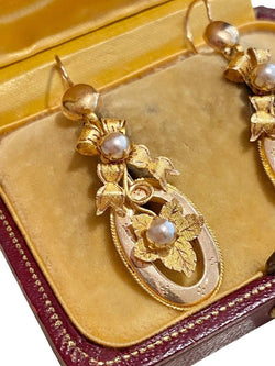 Boucles d'oreilles anciennes en or 18k