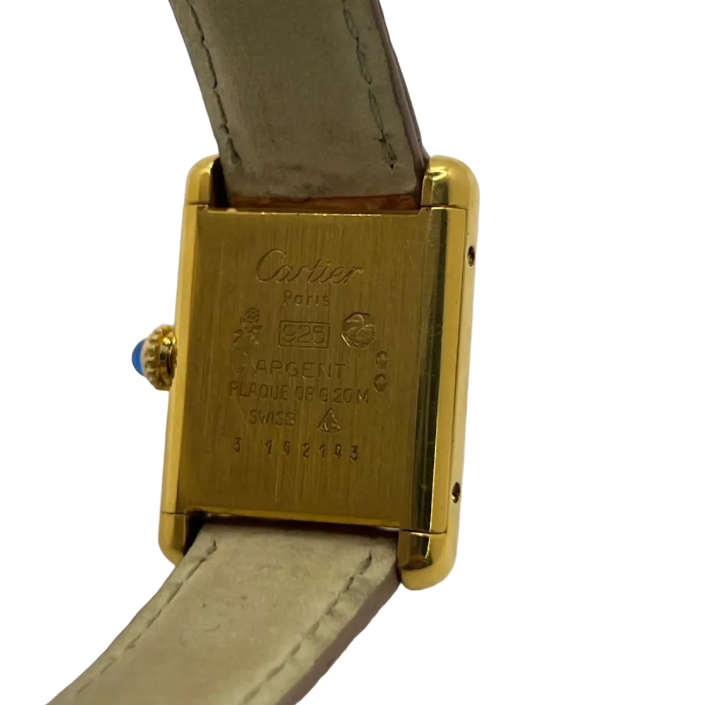 Montre CARTIER "Tank Must" en or jaune, argent, acier et cuir