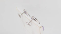 Boucles d'oreilles en or blanc, améthystes et diamants