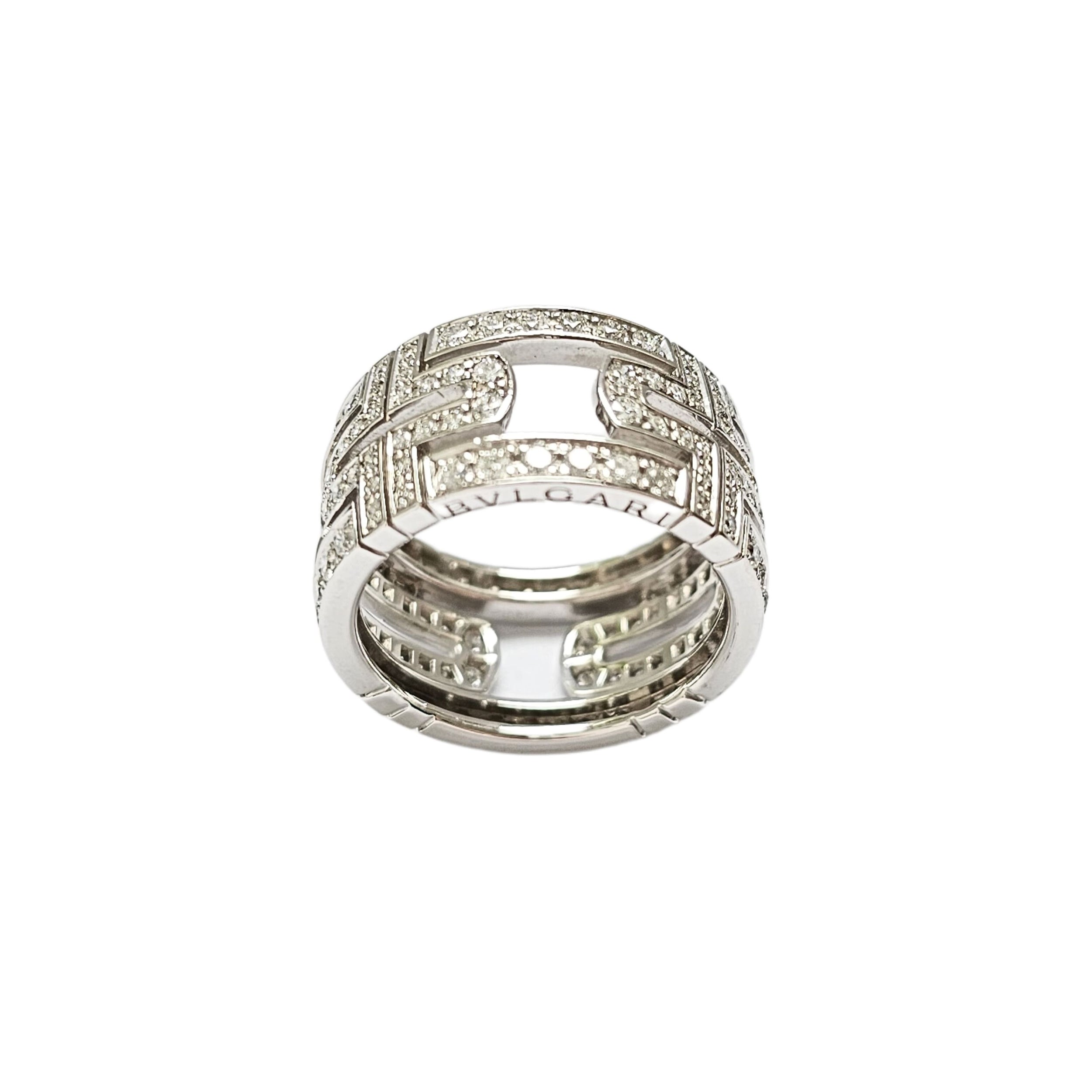 BULGARI “Parentesi” ring in white gold and diamonds