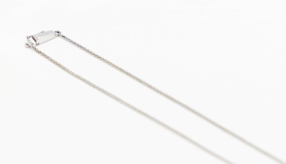 Collier La Goutte maille palmier en or blanc et perle