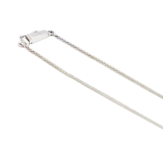 Collier La Goutte maille palmier en or blanc et perle