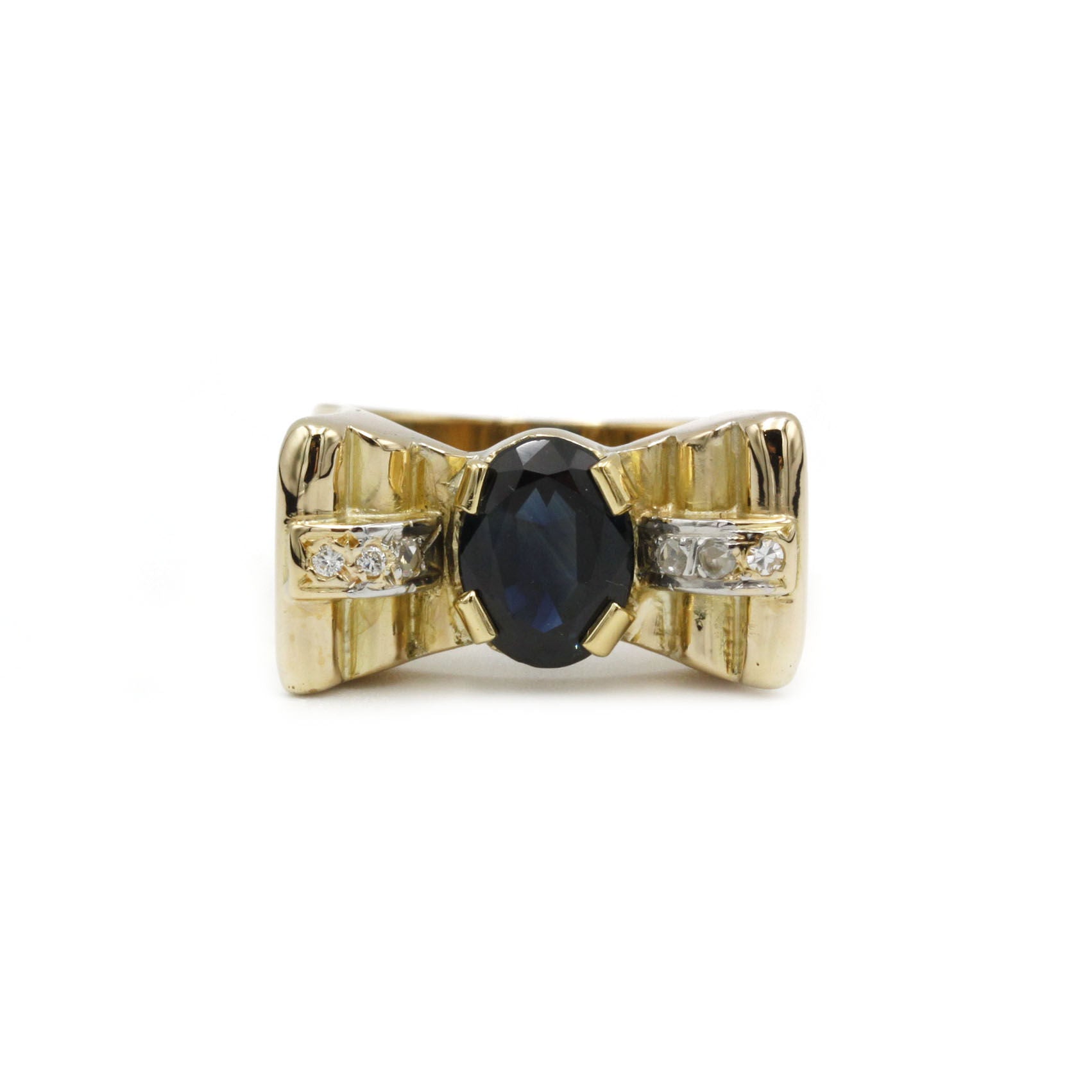 Bague - Or, Diamants & Saphir