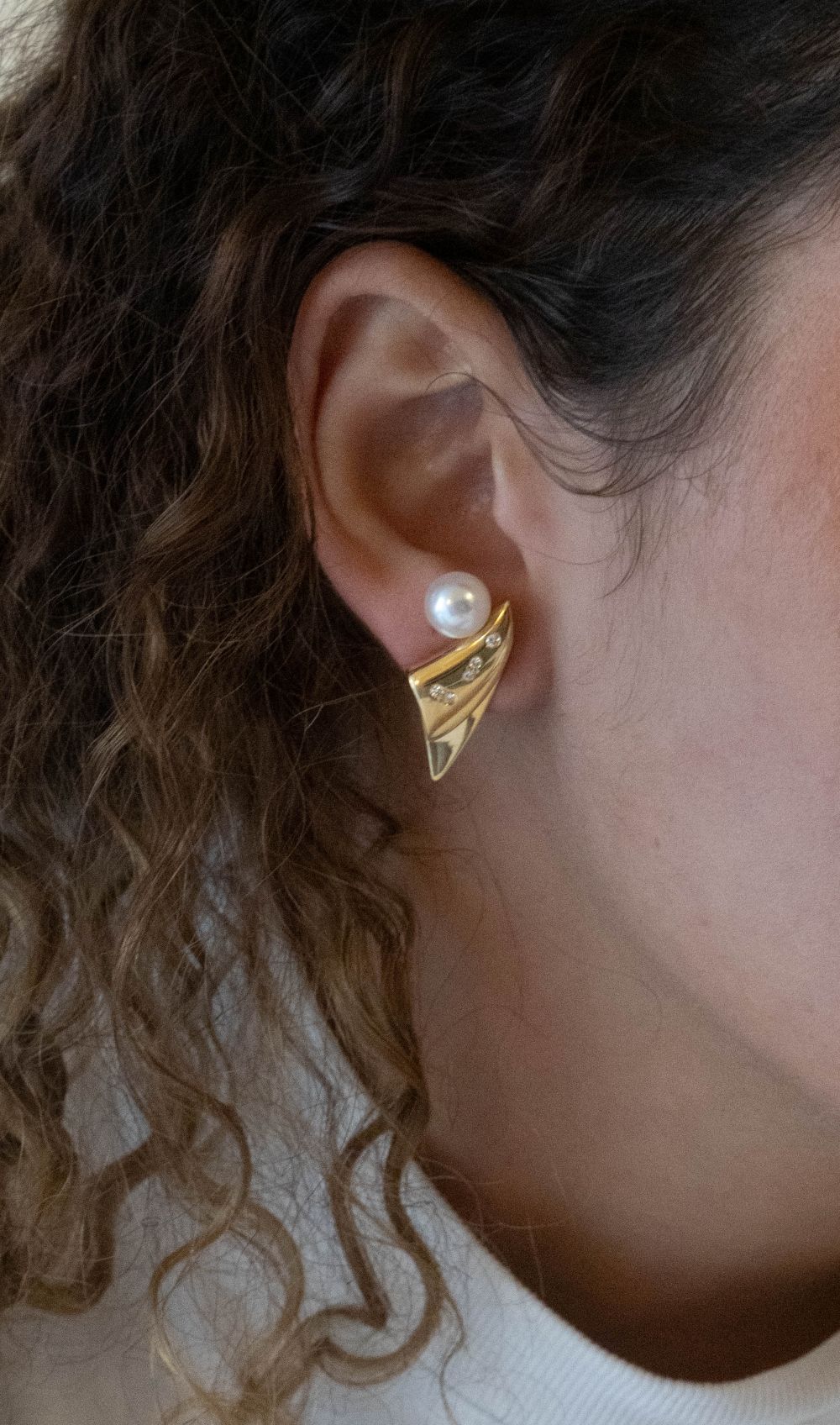 Boucles d'oreilles JKA en or jaune et diamant