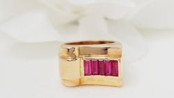 Tank ring in yellow and ruby