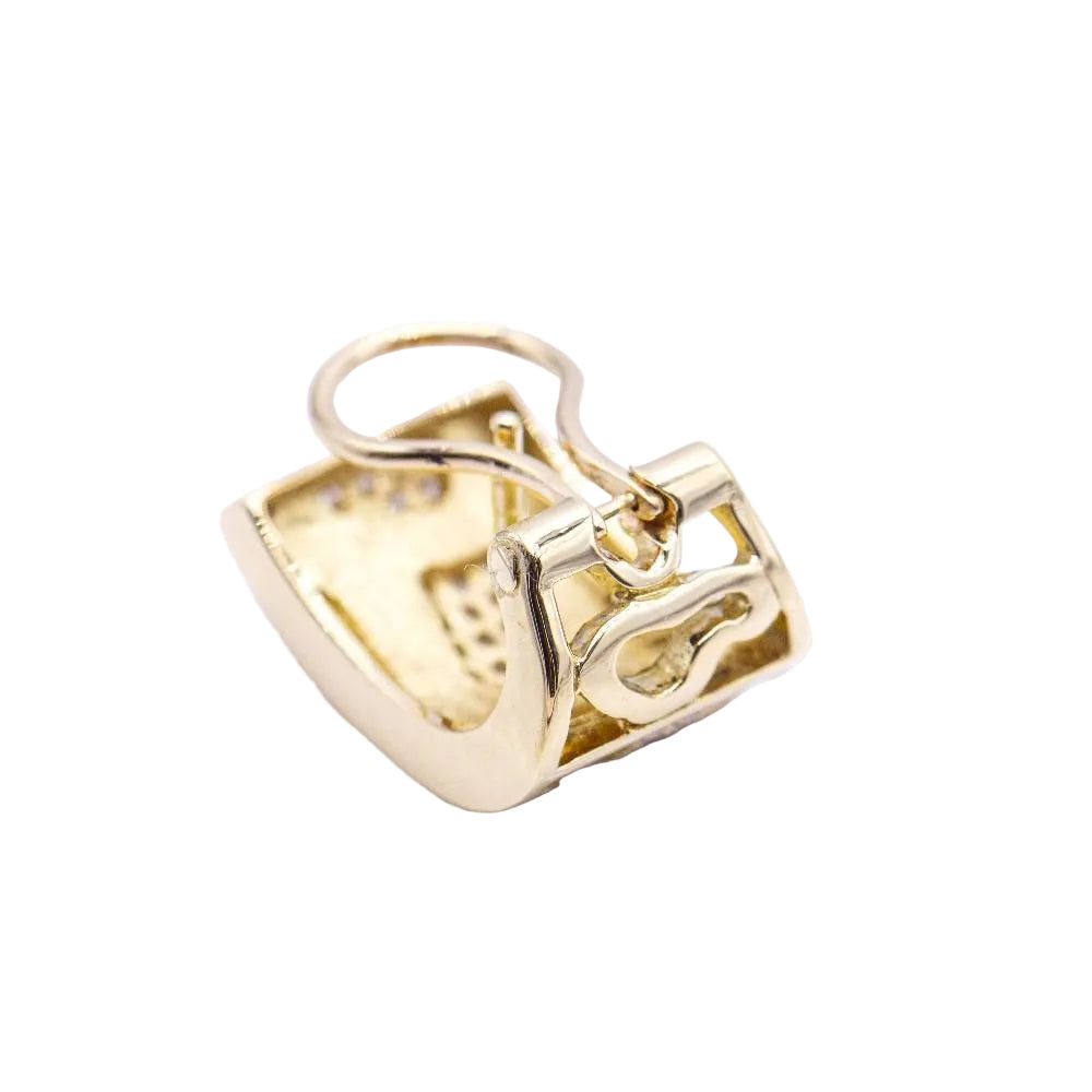 Boucles d'oreilles en or jaune et émail d'occasion