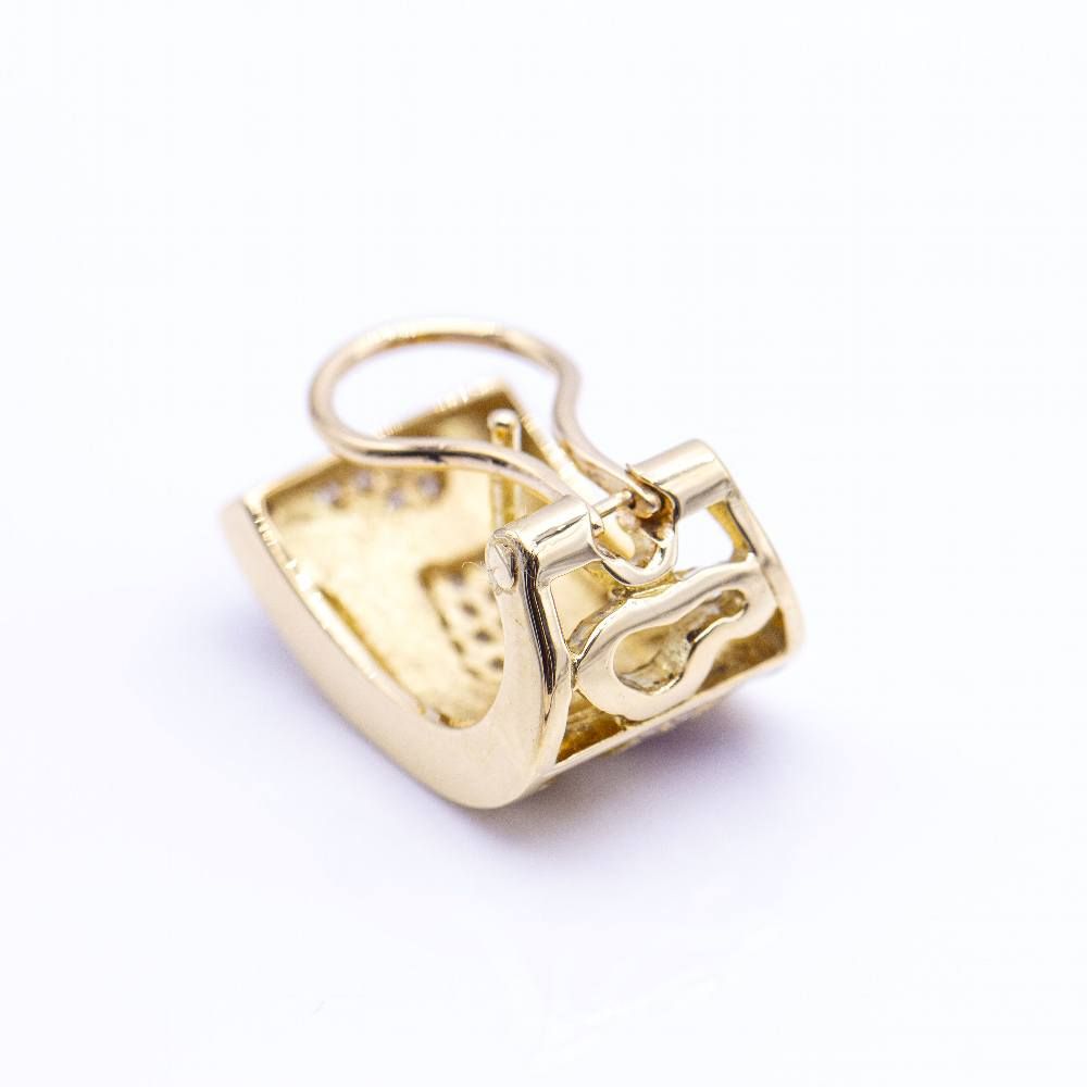 Boucles d'oreilles en or jaune et émail d'occasion